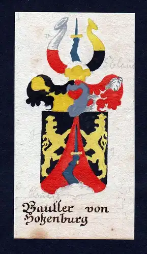 Bauller von Hohenburg - Bauller von Hohenburg Böhmen Manuskript Wappen Adel coat of arms heraldry Heraldik