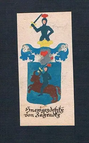 Hnewgezdetzky von Zahradky - Hnewgezdetzky von Zahradky Böhmen Manuskript Wappen Adel coat of arms heraldry H