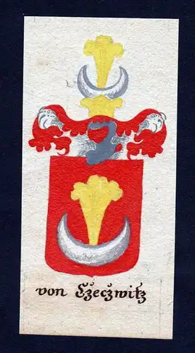 von Czeczwitz - von Czeczwitz Böhmen Manuskript Wappen Adel coat of arms heraldry Heraldik