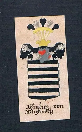 Wintirz von Wlczkowitz - Wintirz von Wlczkowitz Böhmen Manuskript Wappen Adel coat of arms heraldry Heraldik