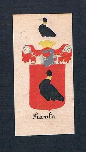 Kawka - Kawka Böhmen Manuskript Wappen Adel coat of arms heraldry Heraldik