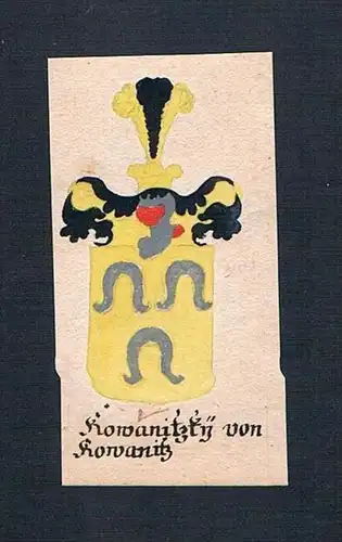 Kowanitzky von Kowanitz - Kowanitzky von Kowanitz Böhmen Manuskript Wappen Adel coat of arms heraldry Heraldi