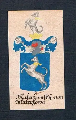 Materzowsky von Materzowa - Materzowsky von Materzowa Böhmen Manuskript Wappen Adel coat of arms heraldry Her