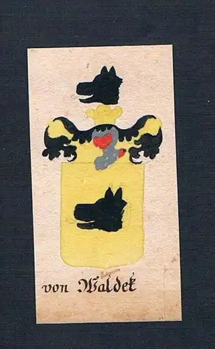 von Waldek - von Waldeck Waldek Böhmen Manuskript Wappen Adel coat of arms heraldry Heraldik