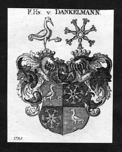 Dankelmann - Dankelmann Danckelmann Wappen Adel coat of arms heraldry Heraldik Kupferstich
