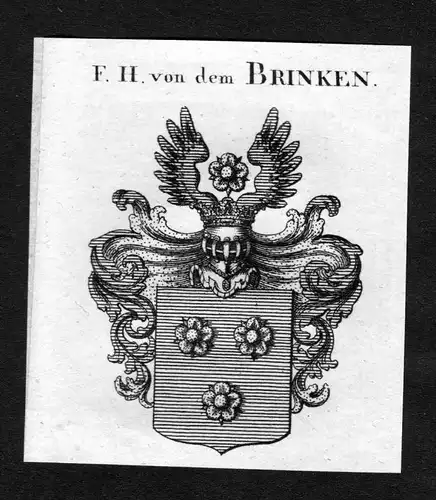 Brinken - Brinken Brincken Wappen Adel coat of arms heraldry Heraldik Kupferstich