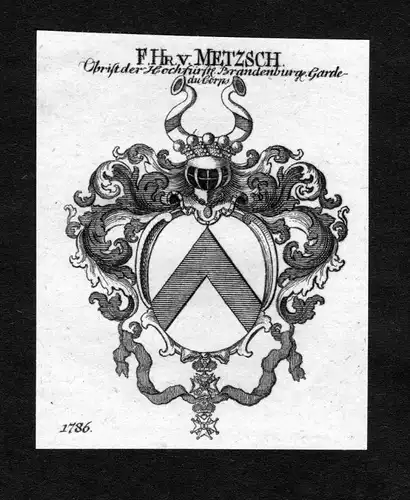 Metzsch - Metzsch Wappen Adel coat of arms heraldry Heraldik Kupferstich