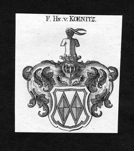 Koenitz - Könitz Koenitz Wappen Adel coat of arms heraldry Heraldik Kupferstich