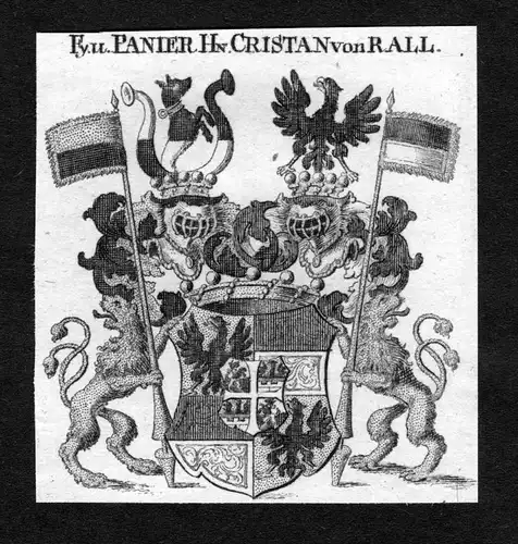 Rall - Rall Wappen Adel coat of arms heraldry Heraldik Kupferstich