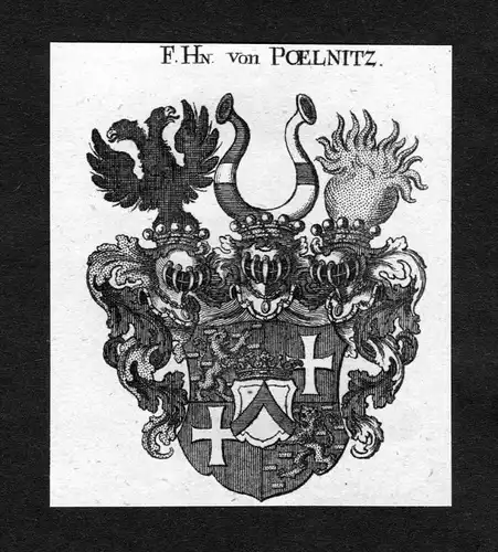 Poelnitz - Poelnitz Pölnitz Pöllnitz Poellnitz Wappen Adel coat of arms heraldry Heraldik Kupferstich