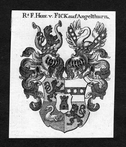 Fick auf Angelthurn - Fick auf Angelthurn Wappen Adel coat of arms heraldry Heraldik Kupferstich