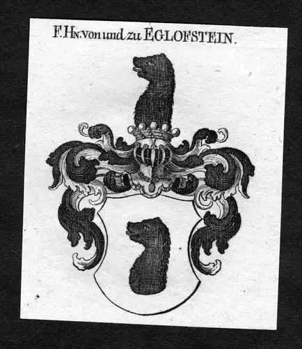 Eglofstein - Egloffstein Wappen Adel coat of arms heraldry Heraldik Kupferstich