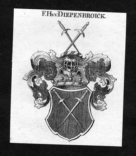 Diepenbroick - Diepenbroick Wappen Adel coat of arms heraldry Heraldik Kupferstich