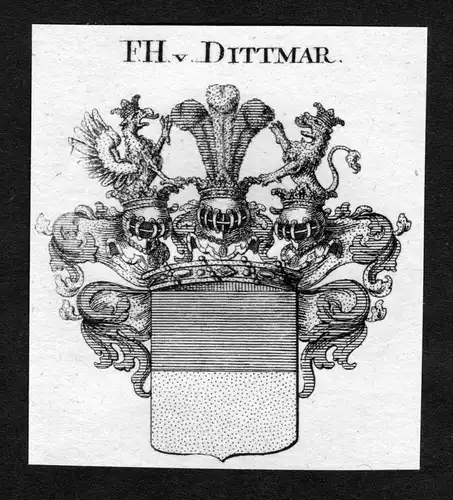 Dittmar - Dittmar Wappen Adel coat of arms heraldry Heraldik Kupferstich