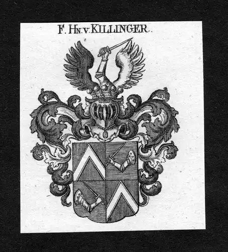 Killinger - Killinger Wappen Adel coat of arms heraldry Heraldik Kupferstich