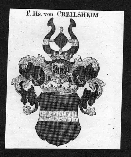 Creilsheim - Creilsheim Crailsheim Wappen Adel coat of arms heraldry Heraldik Kupferstich