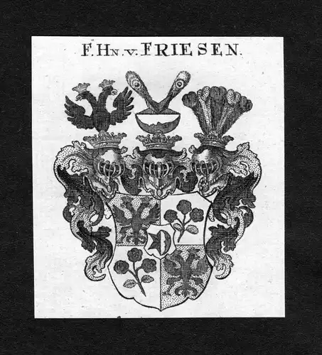 Friesen - Friesen Wappen Adel coat of arms heraldry Heraldik Kupferstich