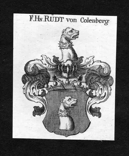 Rüdt von Colenberg - Rüdt Ruedt von Collenberg Wappen Adel coat of arms heraldry Heraldik Kupferstich