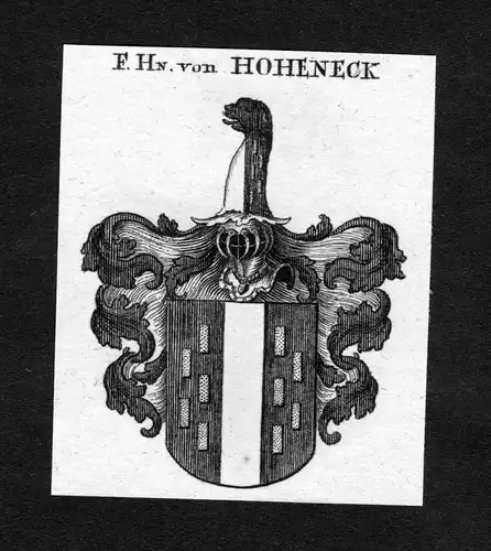 Hoheneck - Hoheneck Wappen Adel coat of arms heraldry Heraldik Kupferstich