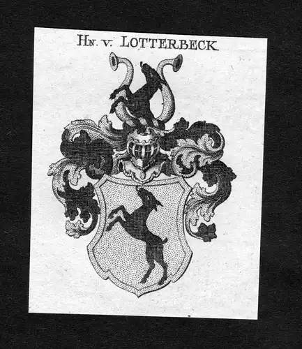 Lotterbeck - Lotterbeck Wappen Adel coat of arms heraldry Heraldik Kupferstich