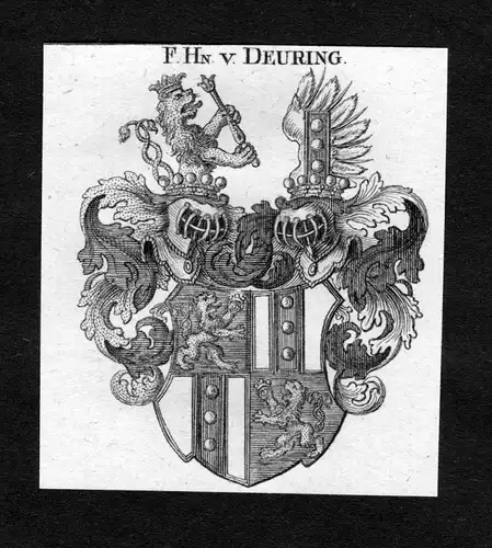 Deuring - Deuring Wappen Adel coat of arms heraldry Heraldik Kupferstich