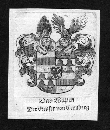 Cronberg - Cronberg Kronberg Cronenberg Cronbergk Wappen Adel coat of arms heraldry Heraldik Kupferstich