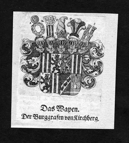Kirchberg - Kirchberg Wappen Adel coat of arms heraldry Heraldik Kupferstich