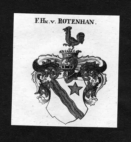 Rotenhan - Rotenhan Rottenhan Wappen Adel coat of arms heraldry Heraldik Kupferstich