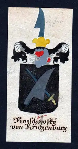 Rozschowsky von Krutzenburg - Rozschowsky Knda Cetenov Böhmen Manuskript Wappen Adel coat of arms heraldry He