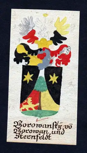 Borowansky von Borowan und Sternfeldt - Borovansky Borovan Sternfeldu Böhmen Manuskript Wappen Adel coat of a