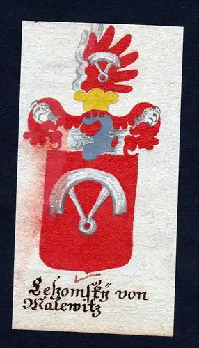 Lehomsky von Malewitz - Lehomsky von Malewitz Böhmen Manuskript Wappen Adel coat of arms heraldry Heraldik