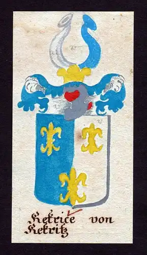 Kekrice von Kekritz - Kekrice Kekritz Böhmen Manuskript Wappen Adel coat of arms heraldry Heraldik
