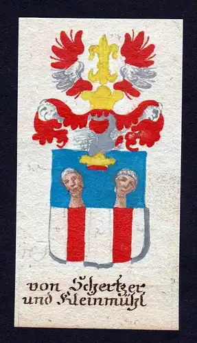 von Schertzer und Kleinmühl - Schertzer Kleinmühl Böhmen Manuskript Wappen Adel coat of arms heraldry Heral