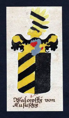 Walowsky von Aususchy - Walowsky Aususchy Böhmen Manuskript Wappen Adel coat of arms heraldry Heraldik