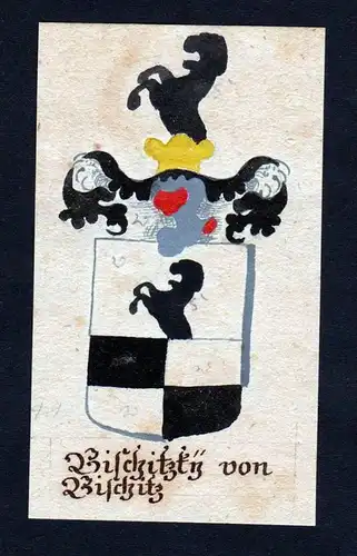 Bischitzky von Bischitz - Bischitzky Bischitz Böhmen Manuskript Wappen Adel coat of arms heraldry Heraldik