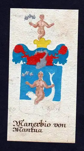 Manerbio von Mantua - Manerbio Mantua Böhmen Manuskript Wappen Adel coat of arms heraldry Heraldik