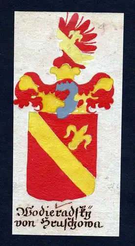 Wodieradsky von Hruschowa - Wodieradsky Hrussow Böhmen Manuskript Wappen Adel coat of arms heraldry Heraldik