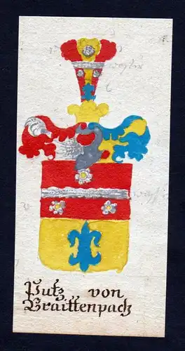 Putz von Braittenpach - Putz Braittenpach Böhmen Manuskript Wappen Adel coat of arms heraldry Heraldik