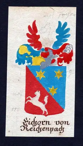 Eichorn von Reichenpach - Eichorn von Reichenpach Böhmen Manuskript Wappen Adel coat of arms heraldry Heraldi