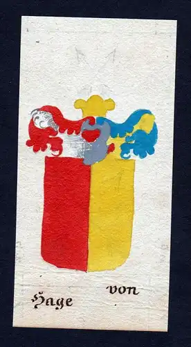 von Hage - von Hage Böhmen Manuskript Wappen Adel coat of arms heraldry Heraldik