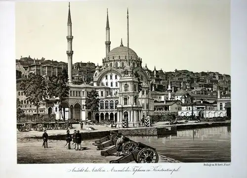 "Ansicht des Artillerie-Arsenals der Tophana in Konstantinopel" - Istanbul Tophane militaria Artillerie Turkey Türkei Li