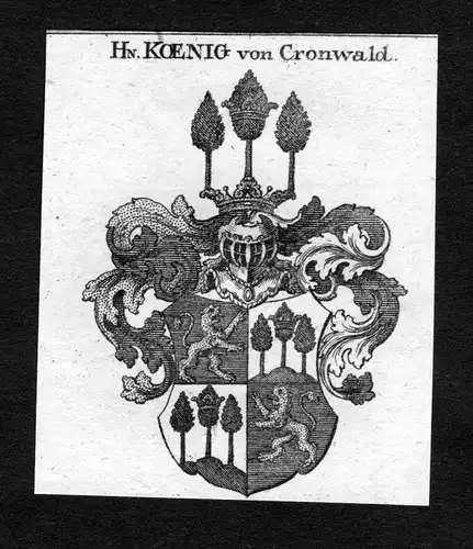 Koenig von Cronwald - Koenig König von Cronwald Wappen Adel coat of arms heraldry Heraldik Kupferstich