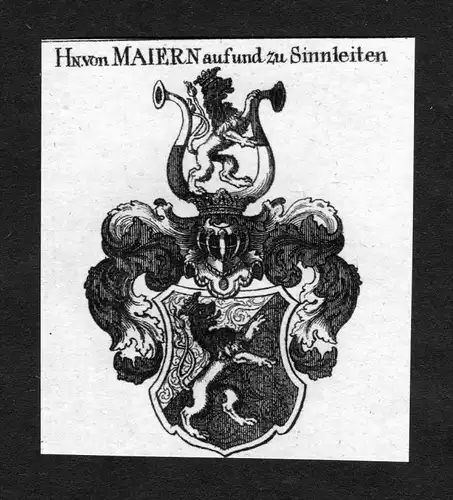 Maiern auf und zu Sinnleiten - Maiern auf und zu Sinnleiten Wappen Adel coat of arms heraldry Heraldik Kupfers
