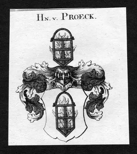 Proeck - Proeck Pröck Wappen Adel coat of arms heraldry Heraldik Kupferstich