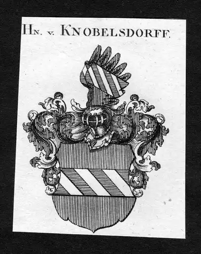 Knobelsdorff - Knobelsdorff Wappen Adel coat of arms heraldry Heraldik Kupferstich