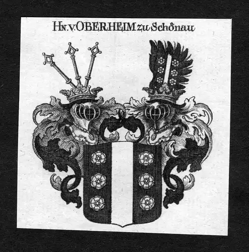 Oberheim zu Schönau - Oberheim Oberhaim zu Schönau Schoenau Wappen Adel coat of arms heraldry Heraldik Kupfe