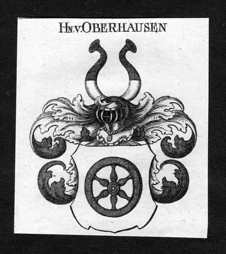 Oberhausen - Oberhausen Wappen Adel coat of arms heraldry Heraldik Kupferstich