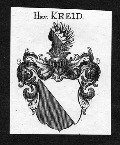 Kreid - Kreid Wappen Adel coat of arms heraldry Heraldik Kupferstich