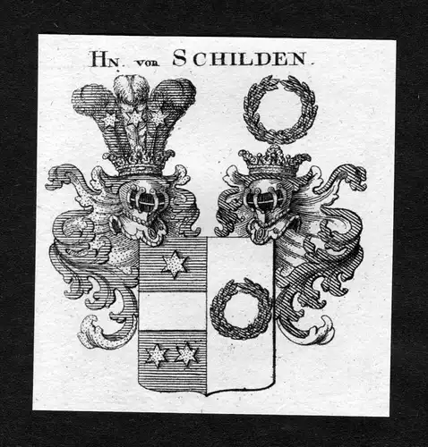 Schilden - Schilden Wappen Adel coat of arms heraldry Heraldik Kupferstich