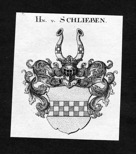 Schlieben - Schlieben Wappen Adel coat of arms heraldry Heraldik Kupferstich